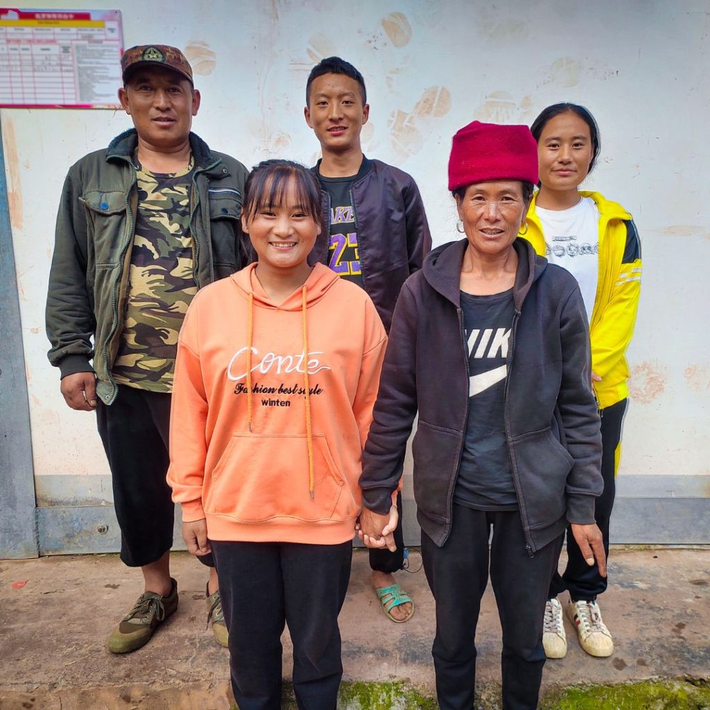 Chinese family posing for a photo