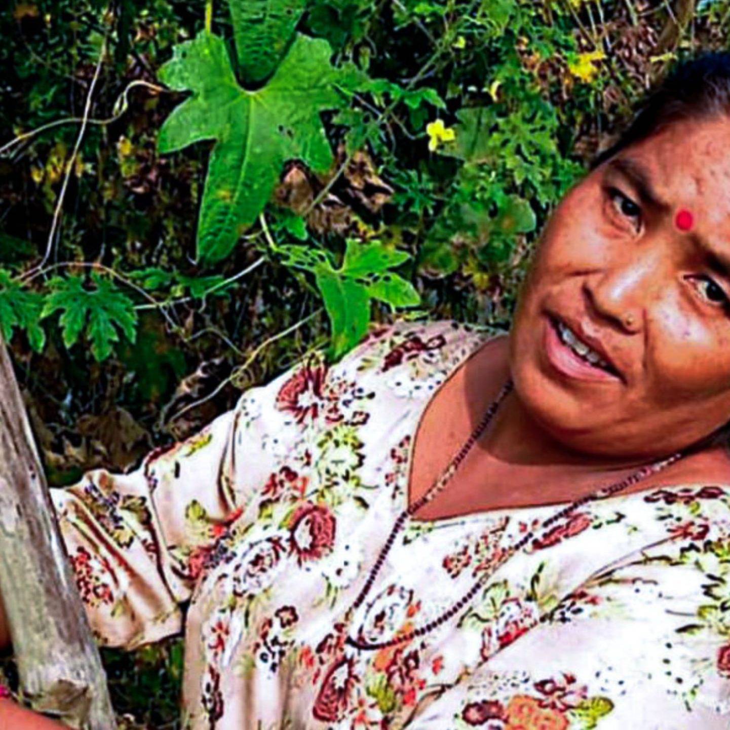 A woman harvesting fresh produce from her vegetable farm.