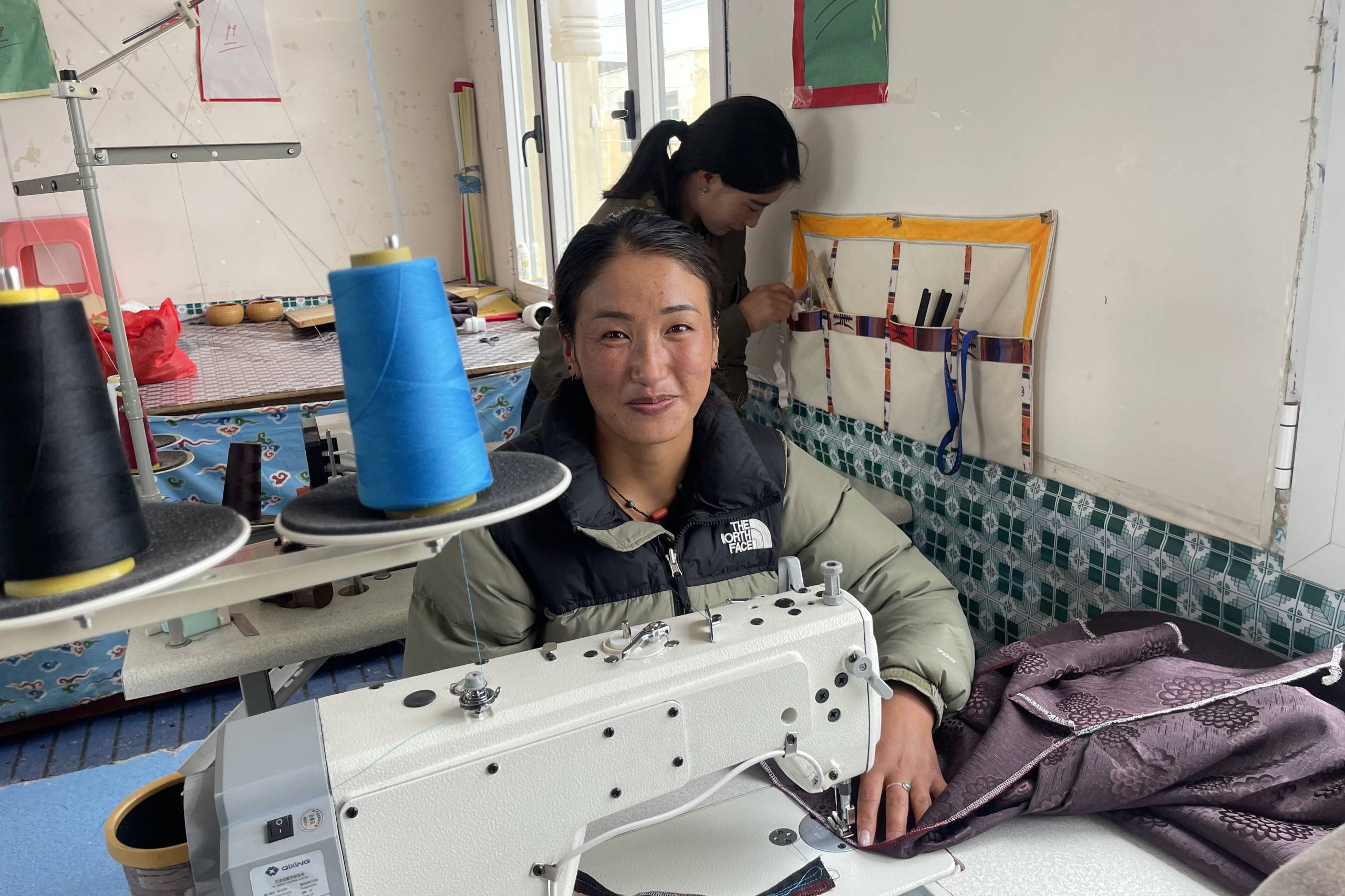 Woman sewing