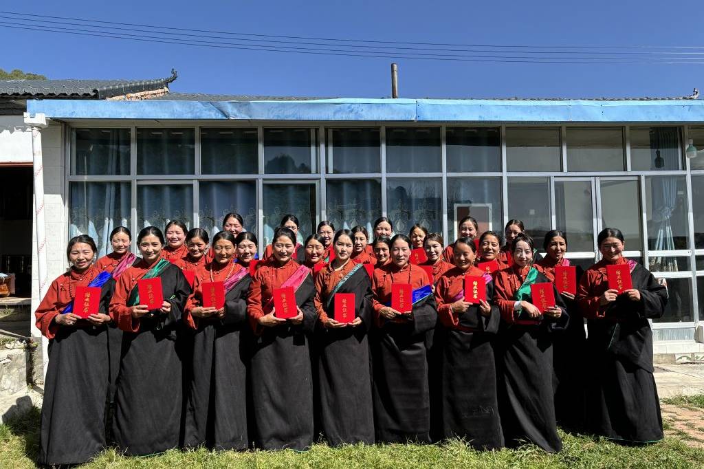 Group of Chinese Women in Graduation uniform