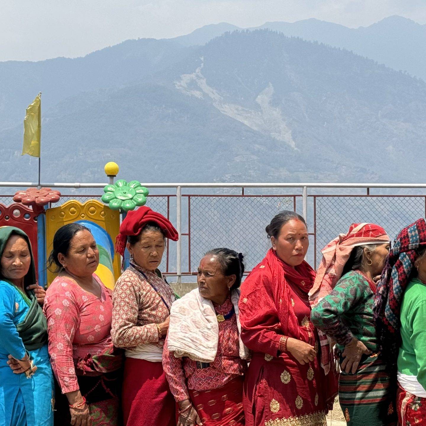 group of nepali women in line