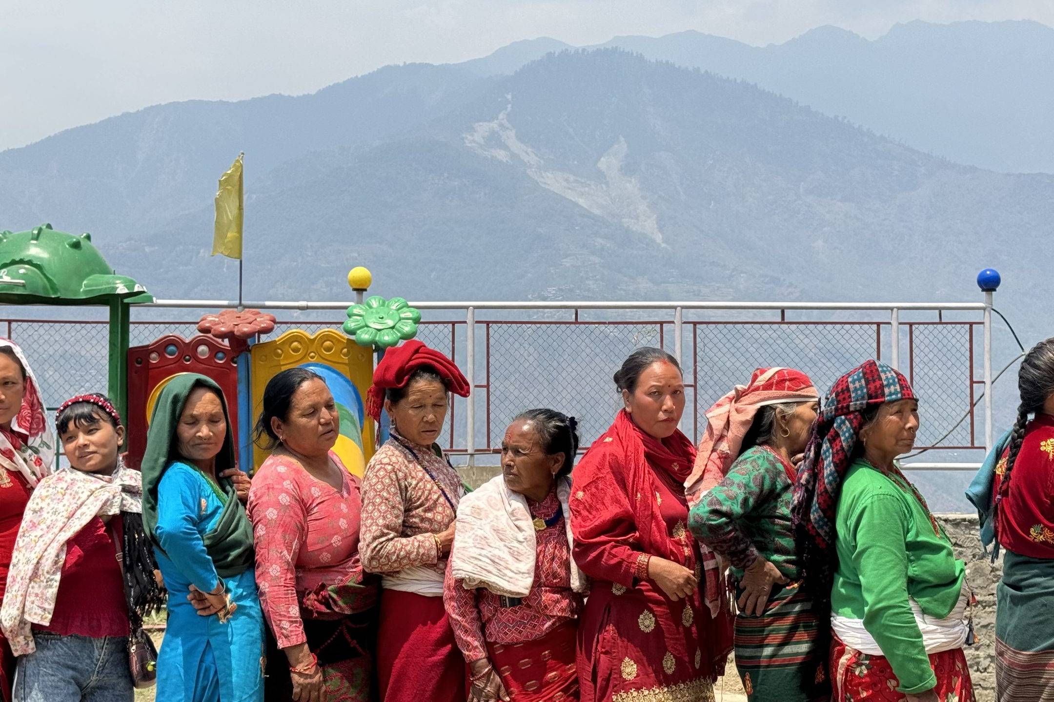 group of nepali women in line