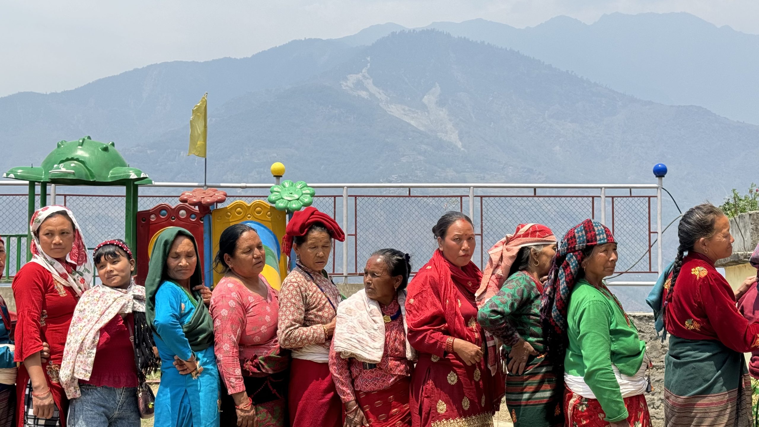 group of nepali women in line