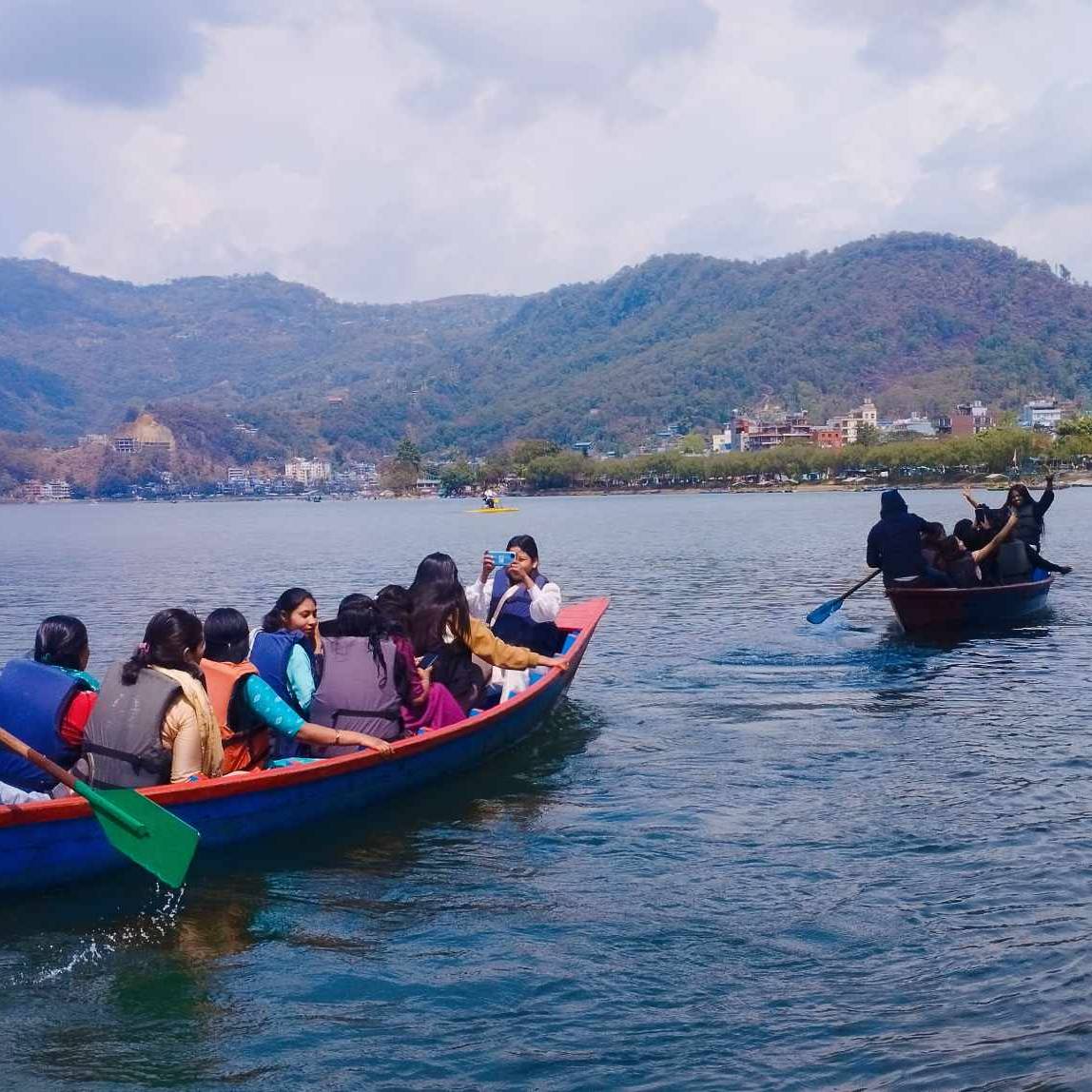 people on boats