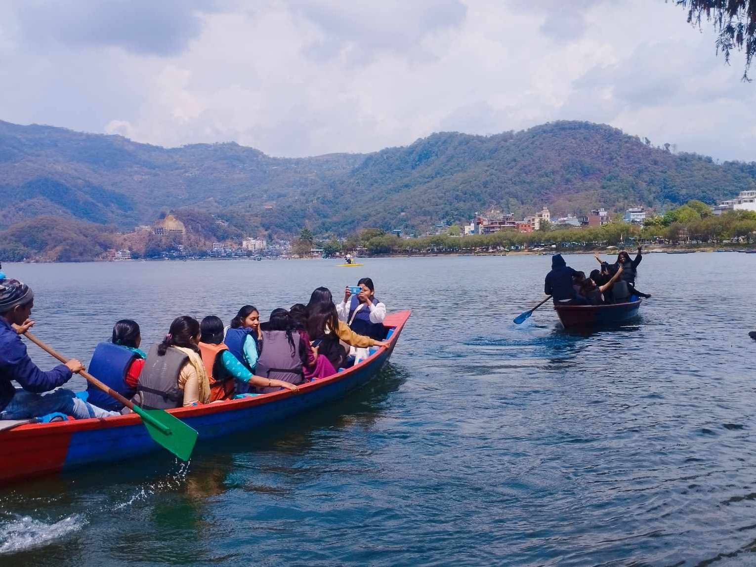 people on boats