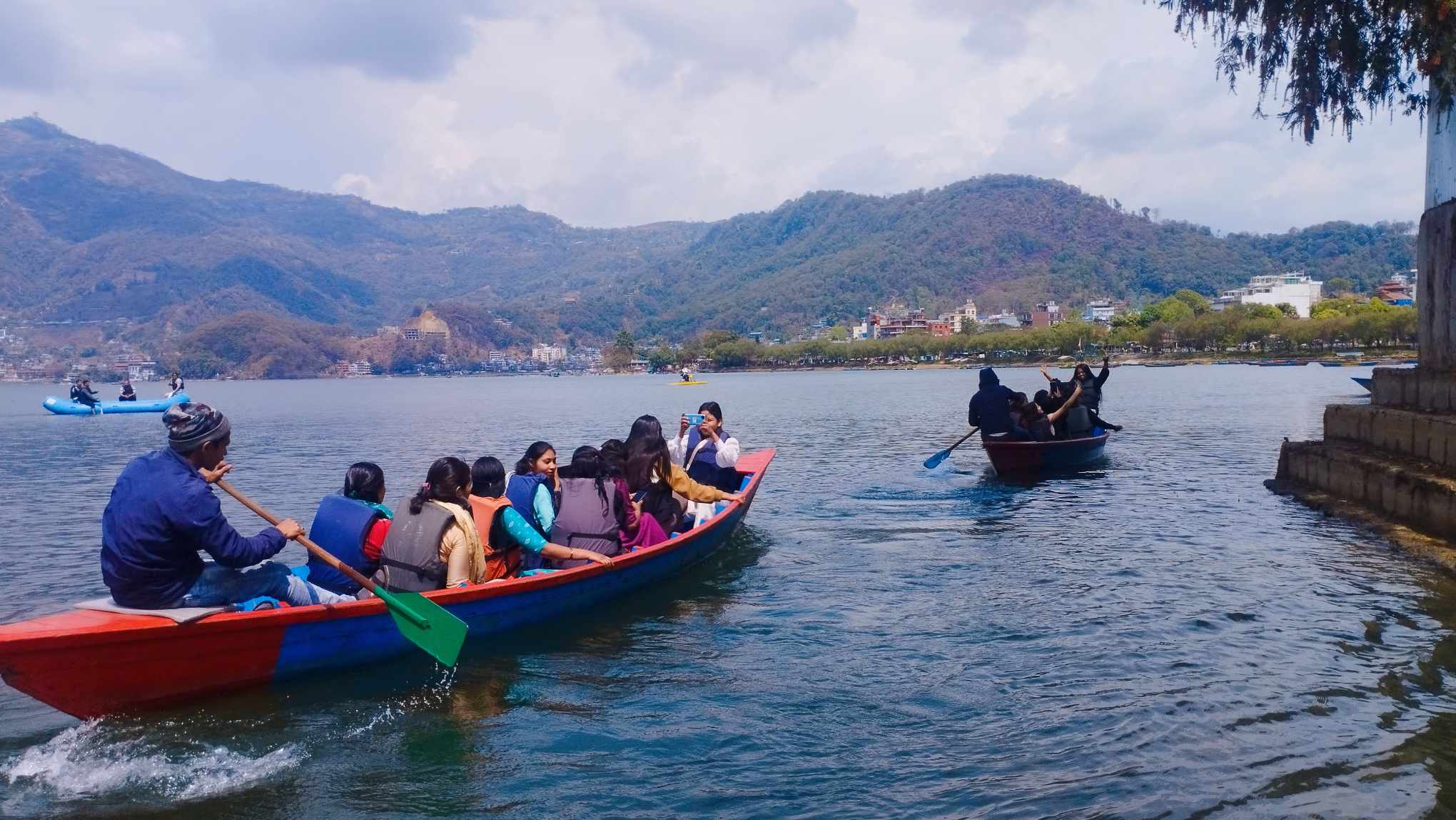 people on boats