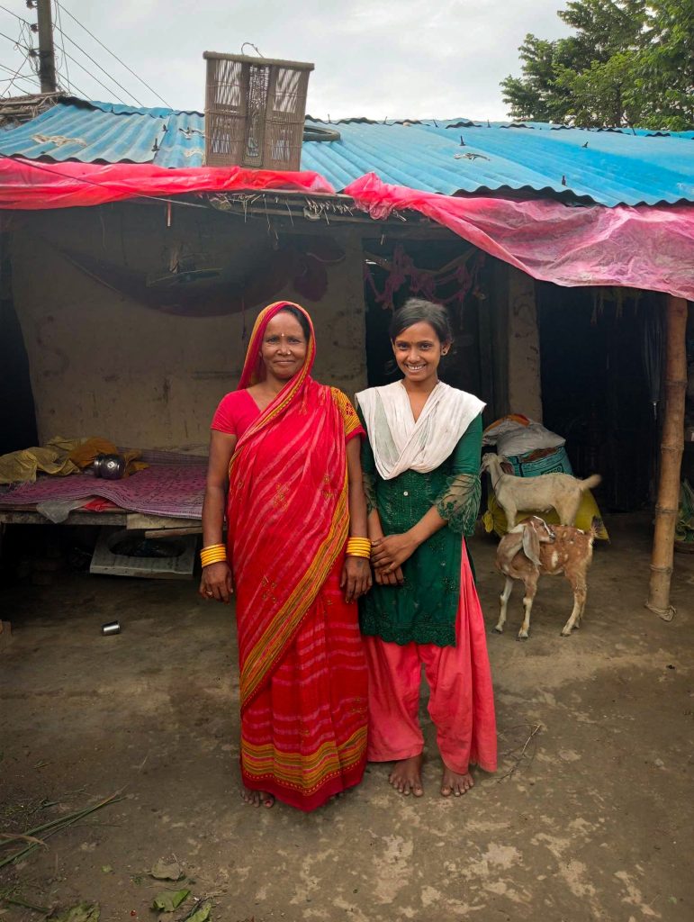 Mother and daughter from Nepal posing for a photo