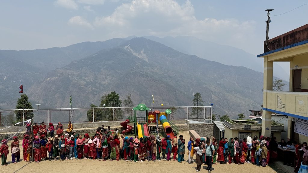 Nepalese line up for the health camp